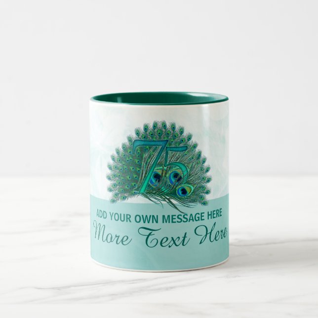 75th caneca elegante personalizada do texto do (Centro)
