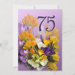 75th convite de aniversário - buquê