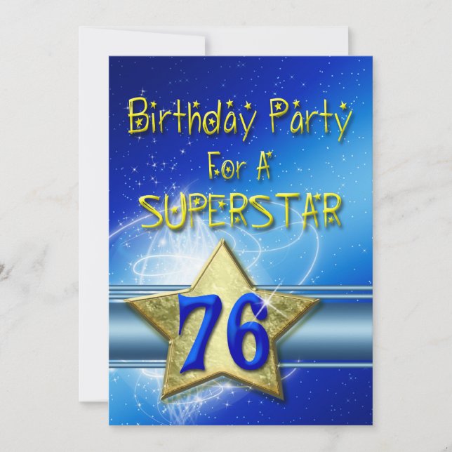 76º Convite de aniversário para uma Superstar. (Frente)