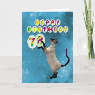 78.o Cartão de aniversário com gatos siameses
