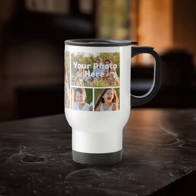 7 Caneca de viagem de Colagem Personalizada com Vá (7 photo personalized coffee travel mug)