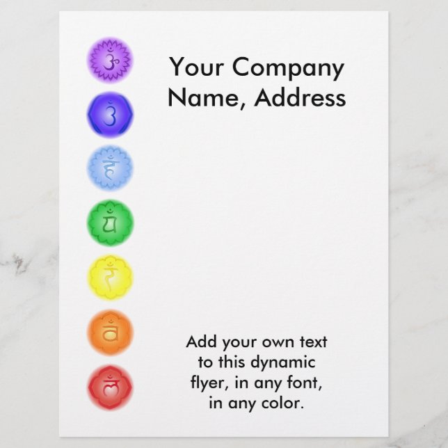 7 Chakras num Folheto de Linha (Frente)