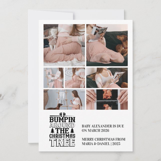 7 Foto: Anúncio de gravidez na árvore de Natal (Frente)