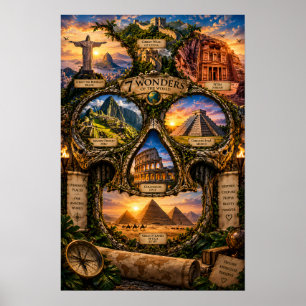 7 Wonders Impressão de Arte de Caveira Estado de