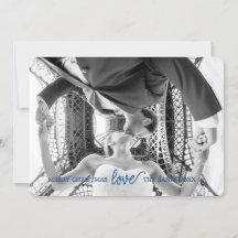 7" x 5" cartão de Natal do amor nas nebulosa azuis