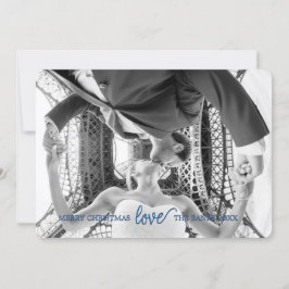 7" x 5" cartão de Natal do amor nas nebulosa azuis