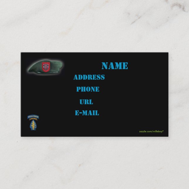 7o cartão de visita do remendo de grupo das forças (Frente)