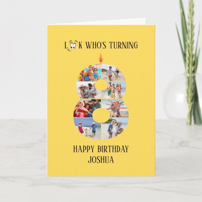8º Cartão com fotos de aniversário (Frente)