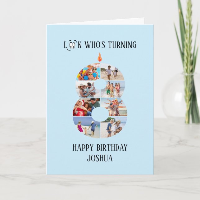 8º Cartão com fotos de aniversário (Frente)