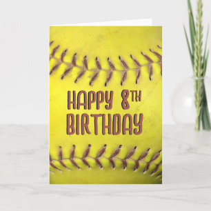 8º Cartão de Softball de Aniversário