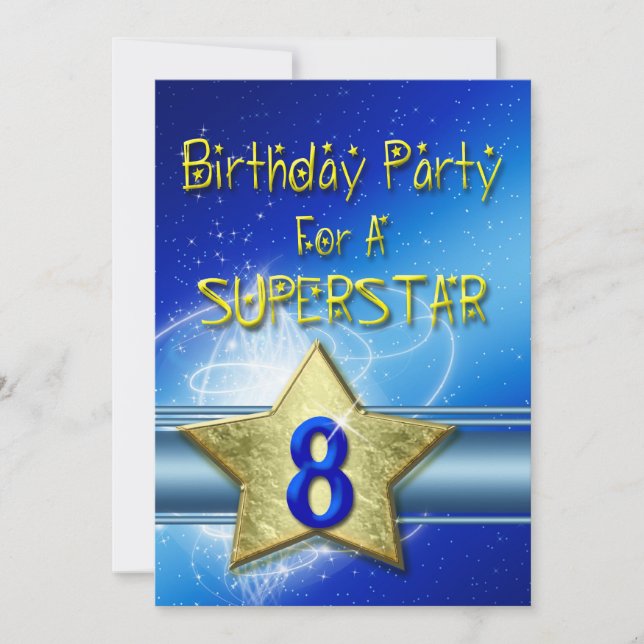 8º Convite de aniversário para uma Superstar. (Frente)