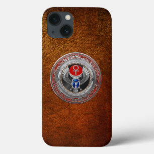 [800] Sagrada Prata Egípcia Ala Scarab & Ankh