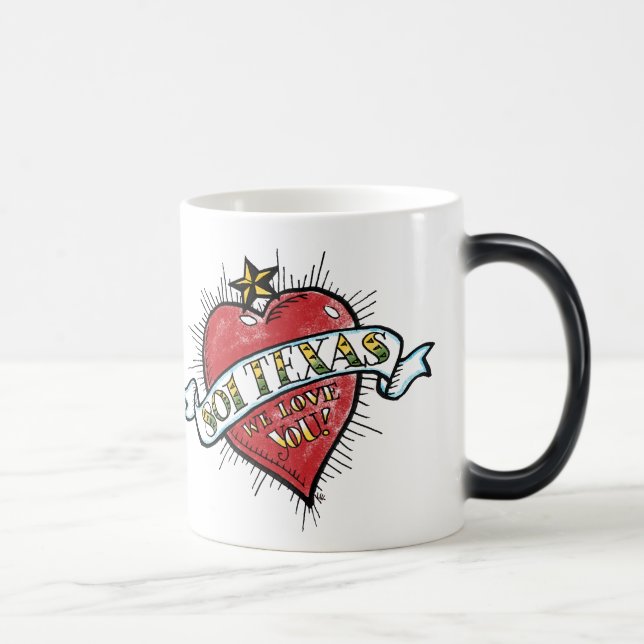 801 Texas, nós amamo-lo! caneca de café (Direita)