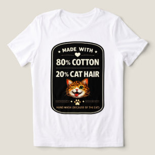 80% Algodão 20% Cabelo de Gato Camisa de Gato Dive