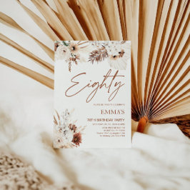 80 Birthday Convite Boho Pampas