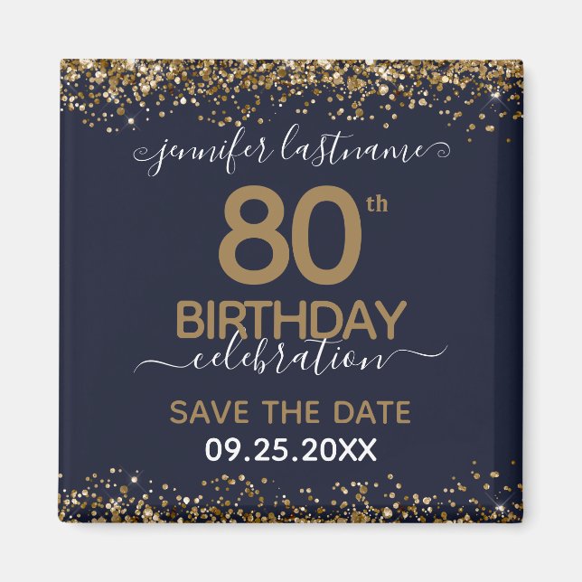 80 Birthday Imã salve a data (Frente)