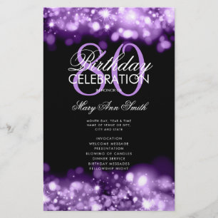 80 Birthday Programa Glam Luzes Puro Menu