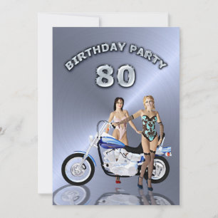 80 Convite de aniversário com motocicleta