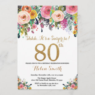 80 Convite de Aniversário para Surpresa Floral