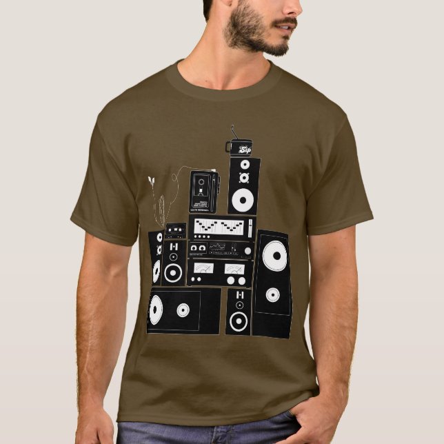 80s engrenagem estereofónica "auto" camisa reversa (Frente)