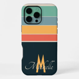 80s vintage COlorful Stripe simple monogrammed