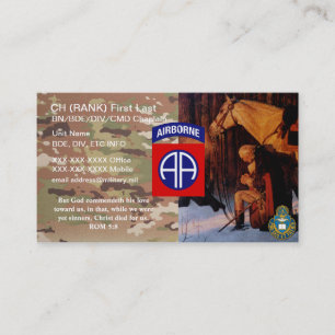 82nd Cartão de visita do capelão do ANÚNCIO