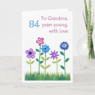 84.º Cartão de Aniversário para uma Avó - Flores
