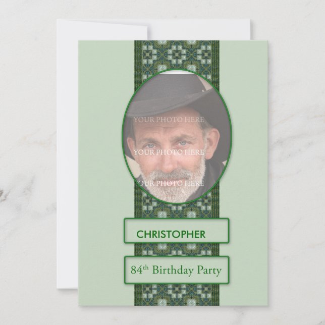 84.º Convite de aniversário Adicionar uma imagem e (Frente)