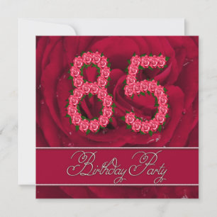 85º convite de aniversário com rosas