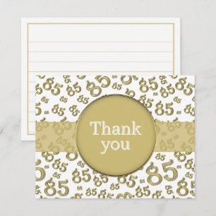 85º Obrigado: Padrão de Número Dourado/Branco