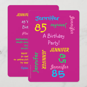 85 anos de convite para jovens Festas de aniversá