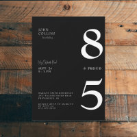 85 e Convite de aniversário Negro Orgulhoso