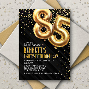 85.o Convite Dourado de aniversário