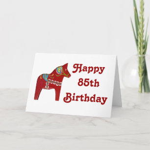 85th Cartão de aniversário com cavalo de Dala