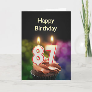 87.º Cartão de aniversário com Velas