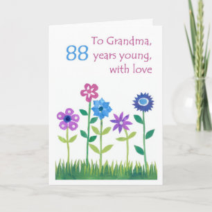 88.º Cartão de aniversário para uma avó - Flor