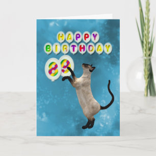 89º Cartão de aniversário com gatos siameses