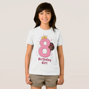 8.º Aniversário com Coroa e Número Rosa