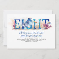 8 Convite De Aniversário Sob O Mundo Marinho Do Ma