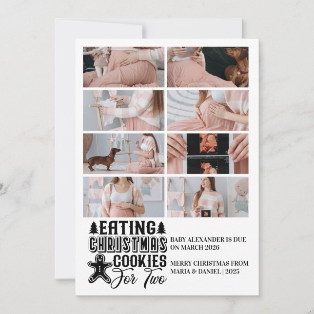 8 Foto de Anúncio de Gravidez na Árvore de Natal (Frente)