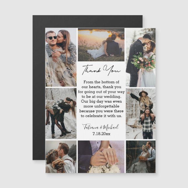 8 fotos colidem obrigado moderno você imã de casam (Frente/Verso)