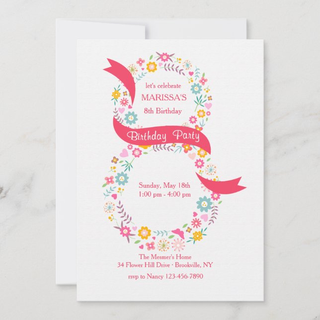 8.o Convite de Aniversário (Frente)