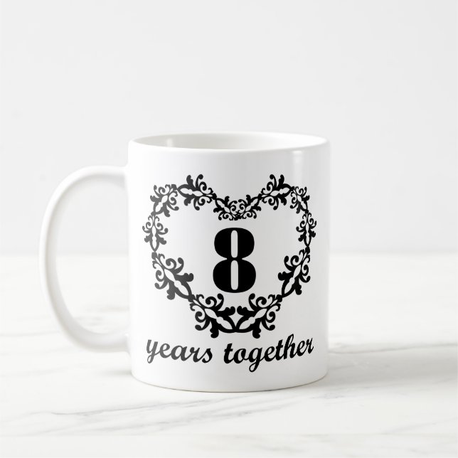 8o Aniversário 8 junto do coração anos de caneca (Esquerda)