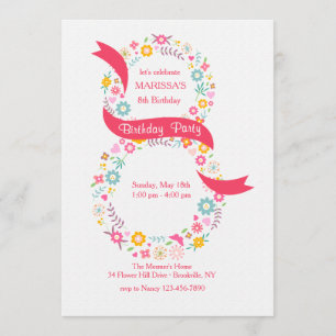 8o Convite do aniversário