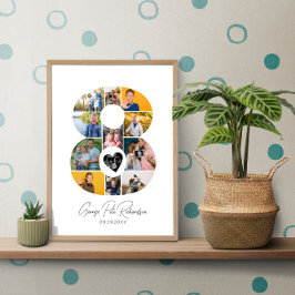 8th Birthday Photo Collage Poster Keepsake