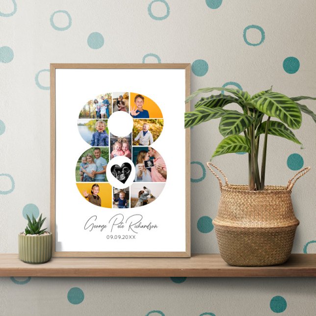 8th Birthday Photo Collage Poster Keepsake (Criador carregado)