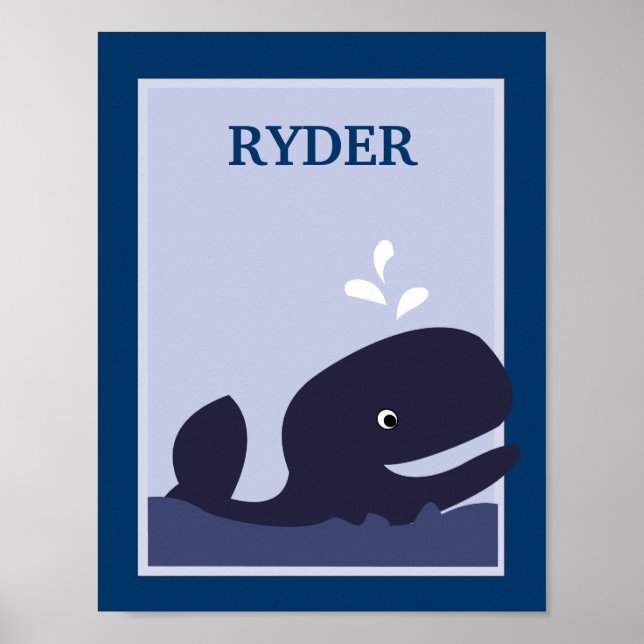 8X10 Ahoy Mate Baleia Impressão de Arte Náutica (Frente)