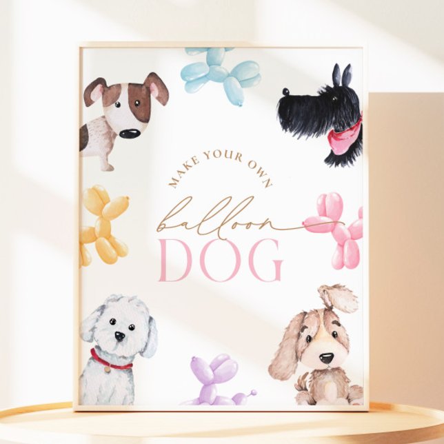 8x10 Puppy Paw-Ty Faça um Sinal de Cachorro de Bal (Criador carregado)