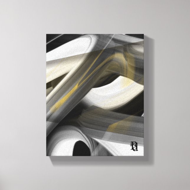 8x10" Tendência Arte Abstrata Canvas Preto Branco  (Frente)