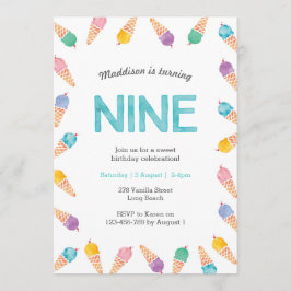 9ª Festa de aniversário | Convite para Sorvete arc